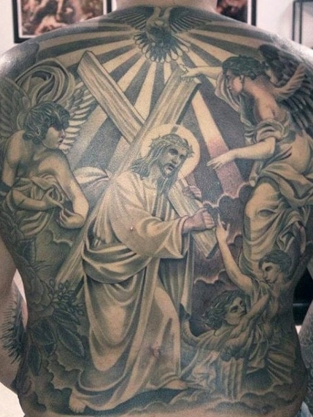 Jesus Carrying Cross Tattoo 