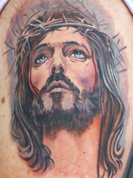 Jesus Face Tattoo 1