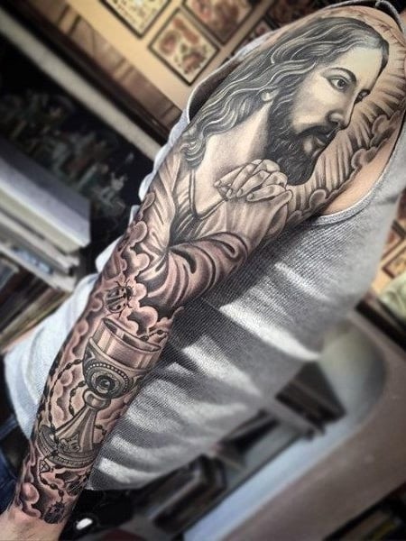 Jesus Sleeve Tattoo 2