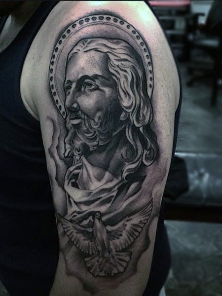 Jesus Shoulder Tattoo