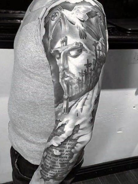 Jesus And Bible Tattoo