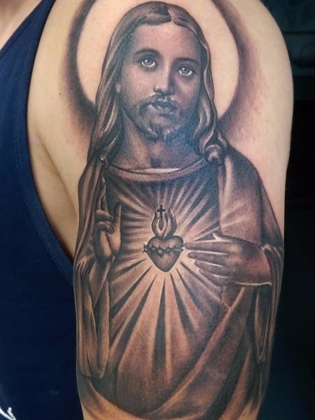 Jesus And Halo Tattoo