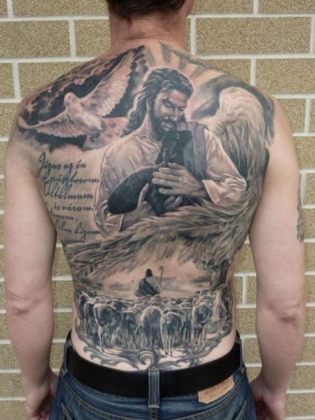 Jesus And Lamb Tattoo
