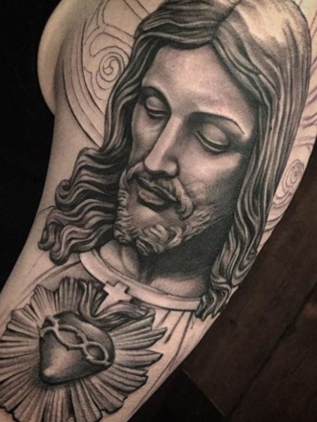 Jesus And Heart Tattoo1