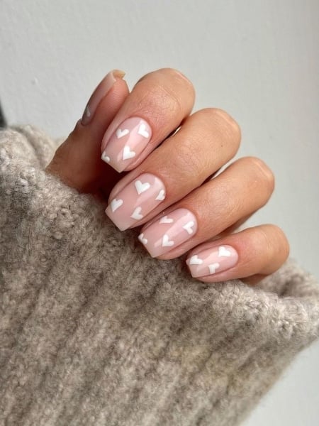 Love Inspired Short Acrylic Nails