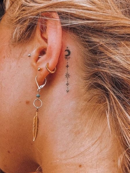 Meaningful Back Of The Ear Tattoo