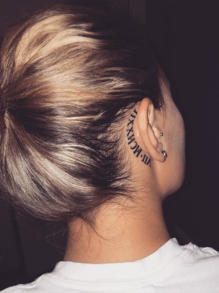 Meaningful Back Of The Ear Tattoo1