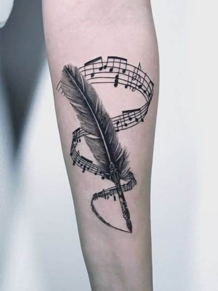 S.A.V.I 3D Temporary Tattoo Musical Codes With Text Tattoo Sticker Size  15x10CM - 1PC. Temporary Tattoos