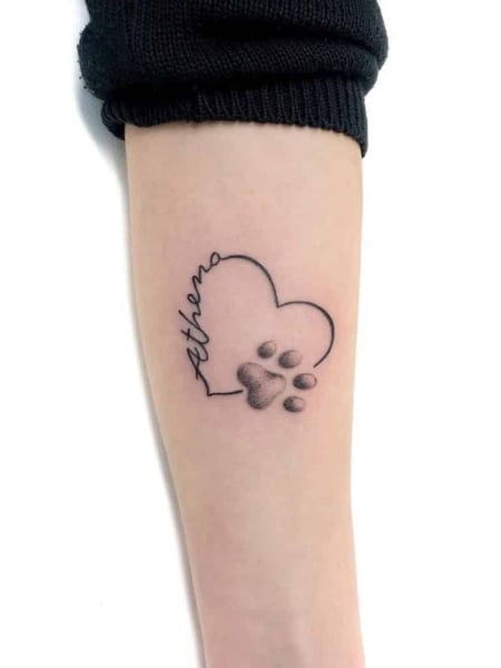 Meaningful Paw Print Tattoo