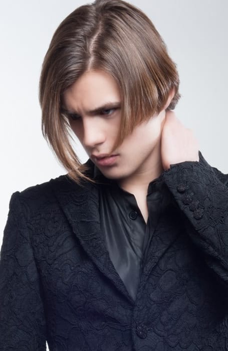 Middle Part With Fringe Men