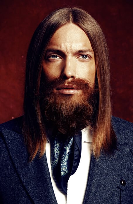 Middle Part with Long Straight Hair Men