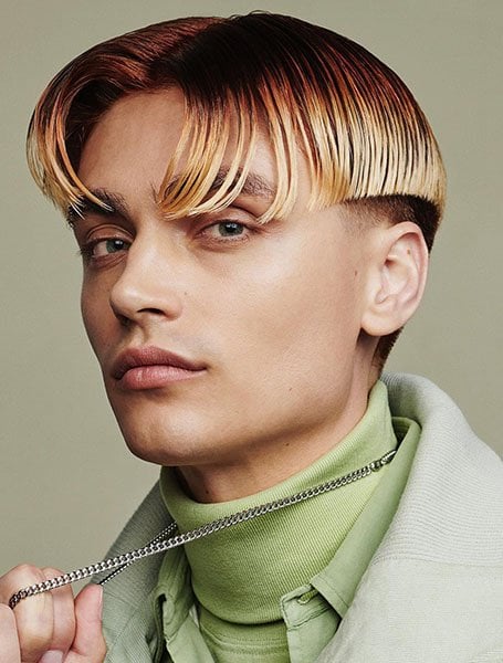 Middle Part With Low Fade Men