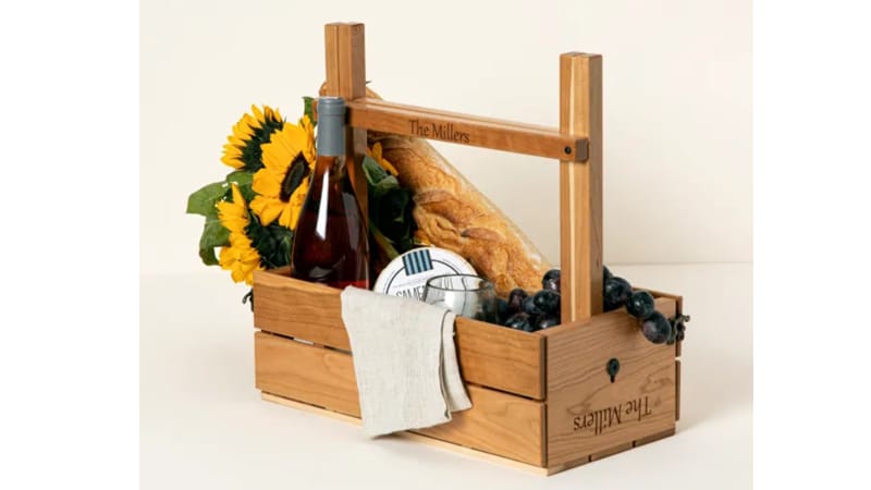 Personalized Picnic Table Wine Carrier