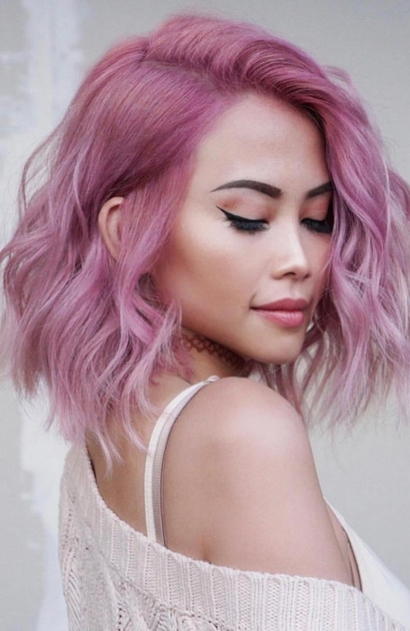 Pink Hair Medium Lenght Hairstyles