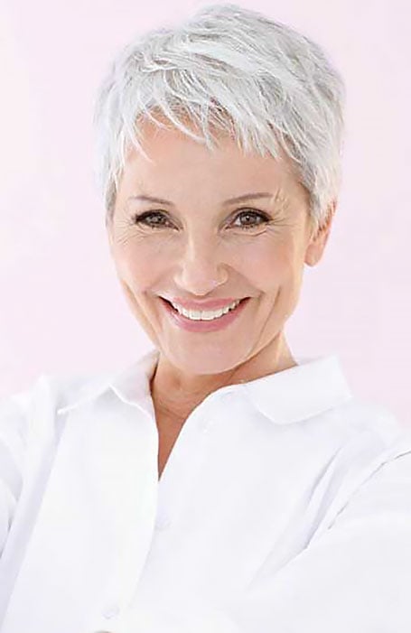 Short haired older woman