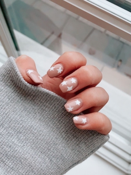 Short Acrylic Nails With Stars