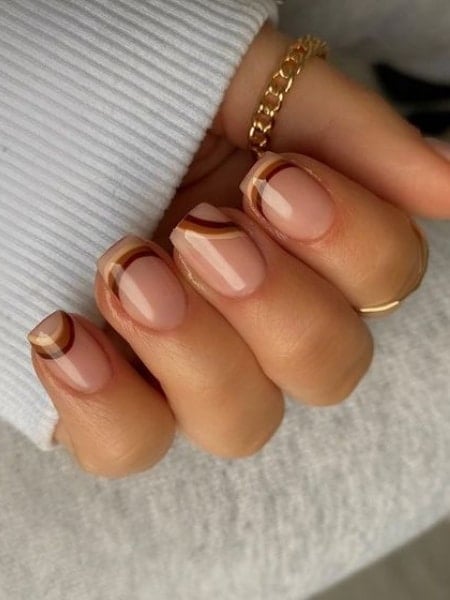 Short Brown Acrylic Nails