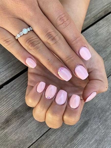 Short Light Pink Acrylic Nails 