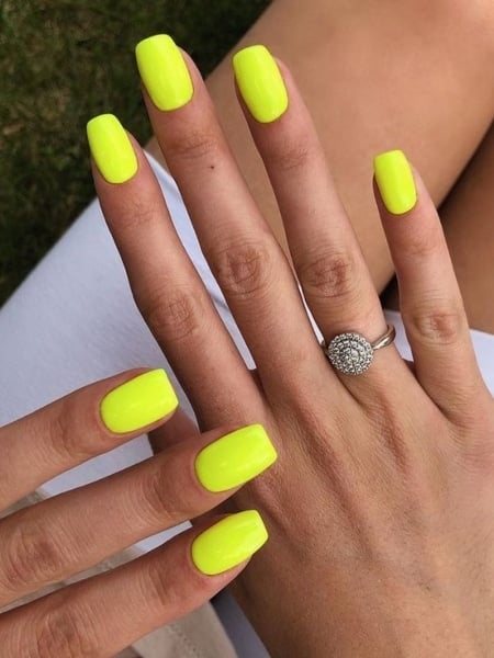 Short Neon Acrylic Nails