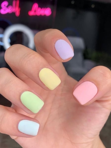 Short Pastel Acrylic Nails