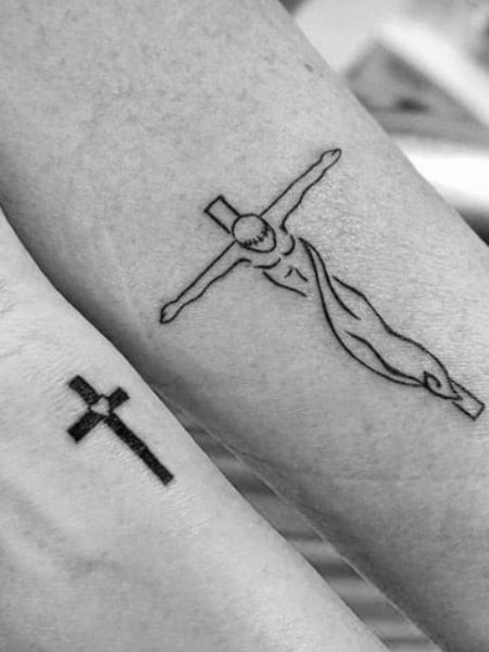 Simple Jesus Cross Tattoo 