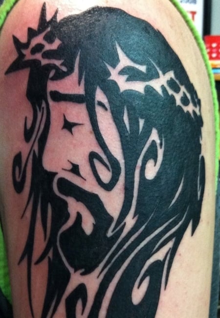 Tribal Jesus Tattoo