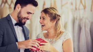 Beautiful Model Wedding Couple In Studio Shop Picture Vintage St