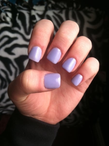 Short Purple Acrylic Nails