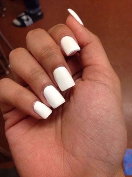 Short White Acrylic Nails