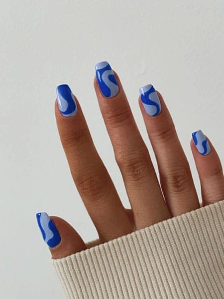 Summer Blue Nails