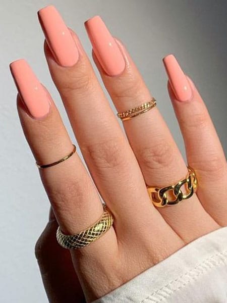 Summer Coral Nails