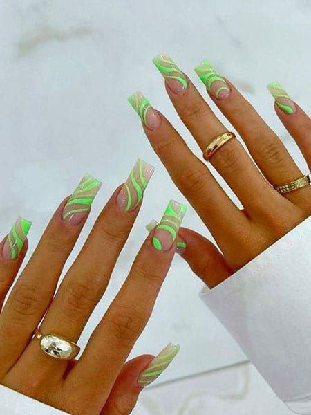 Summer Neon Green Nails