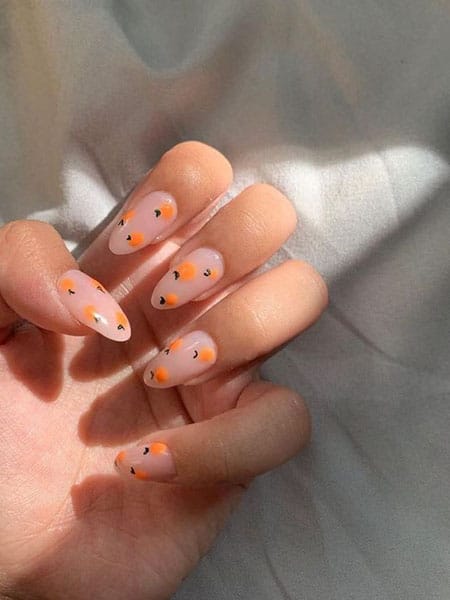 Summer Orange Nails