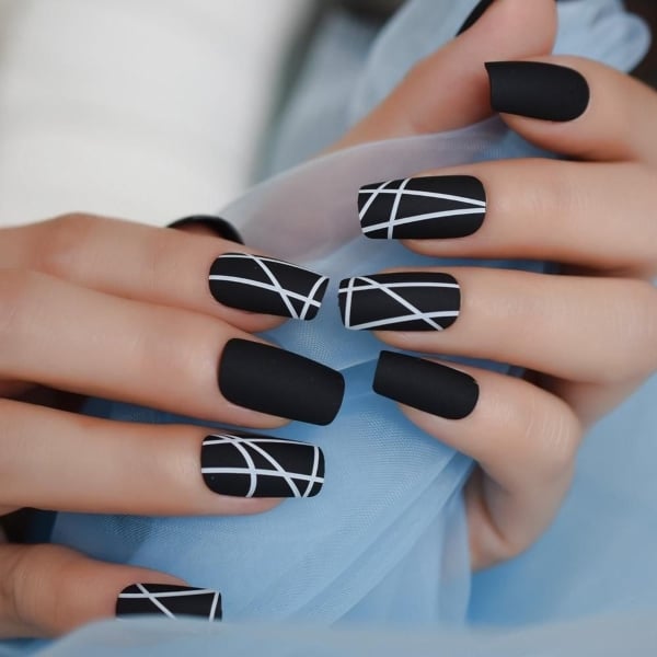 Black Square Nails