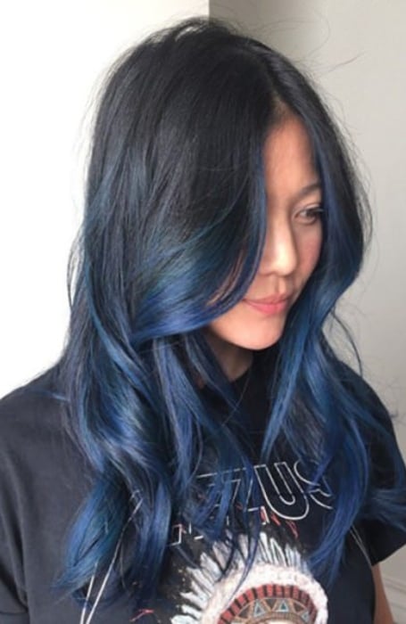 Black And Blue Ombre Hairstyle