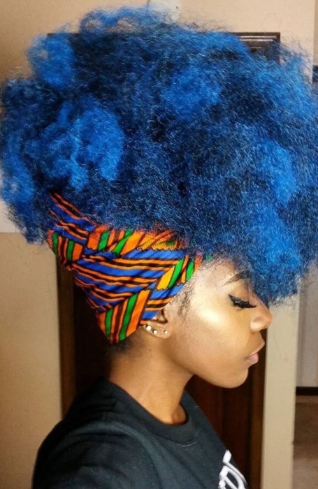 Blue Afro Hairstyle