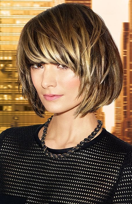 Brown Bob Haircut With Blonde Highlights