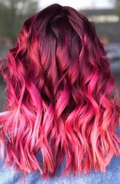 Burgundy Pink Hair Color