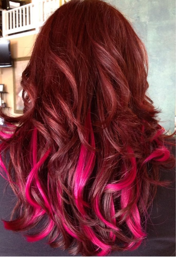 Burgundy hair with highlights deals