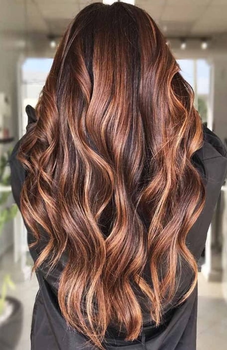 Chestnut Highlights With Black Hair