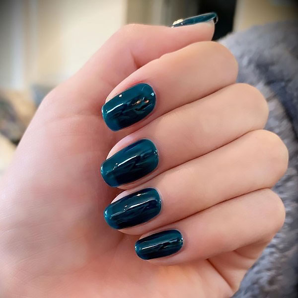 Dark Teal Nails