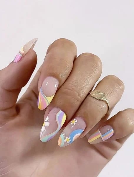 Florals And Rainbows Pretty Nails Nails And Soul