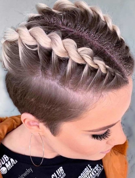 French Braid Shaved Sides