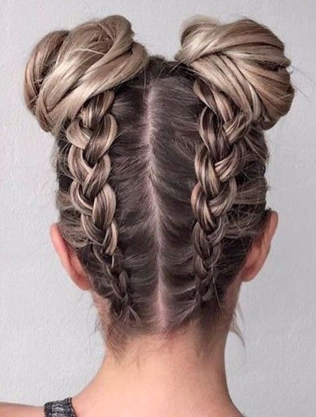 French Braid Space Bun