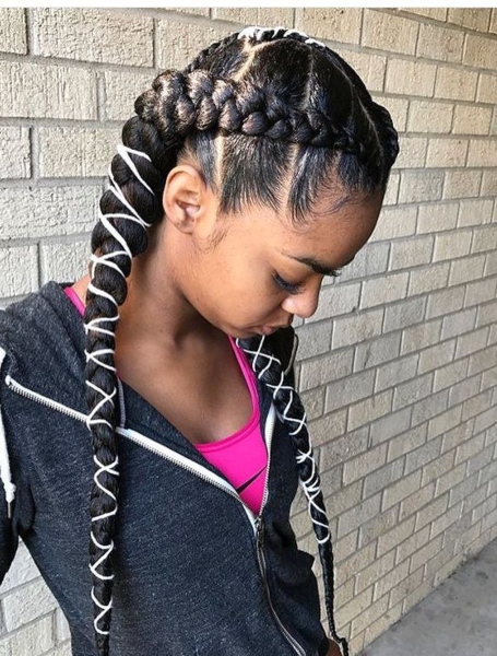 French Braid With Colored String