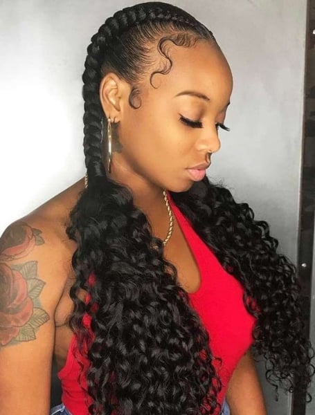 French Braids With Weave