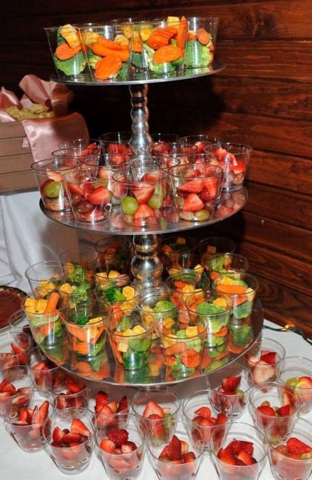 Fruit And Vegetable Cup Graduation Food Idea