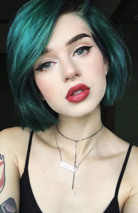 Green Bob Haircut Color Ideas