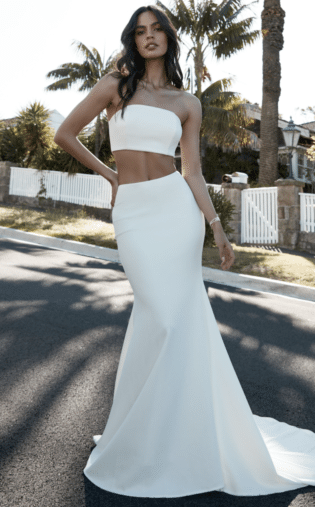 Hopeless Romantic Strapless Two Piece Set In Ivory | Showpo