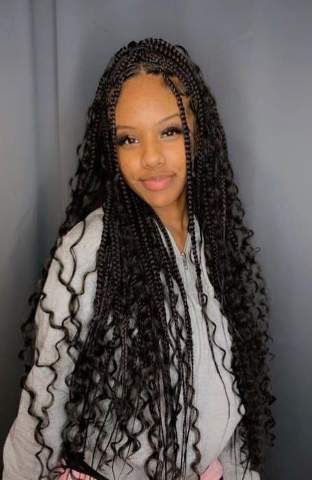 Knotless Braids With Curls